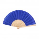 Abanicos personalizados baratos de madera y poliéster Woodster color azul marino primera vista