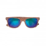 Gafas de sol de plástico con efecto madera color marrón sexta vista