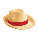 Sombrero de paja con flecos color rojo primera vista