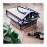 Bolsa nevera de yute personalizada color azul primera vista