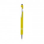 Bolígrafo con acabado de caucho color amarillo