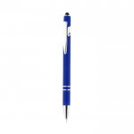 Bolígrafo con acabado de caucho color azul