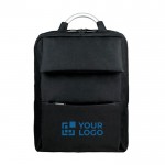 Mochila de varios bolsillos y RPET vista principal