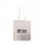 Bolsa de algodón Canvas reciclado con asas largas 240 g/m2 color natural vista principal