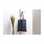 Bolsa de asas largas estilo vaquero color azul segunda vista