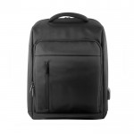 Mochila con acabado impermeable color negro segunda vista