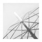 Paraguas transparente con detalle color blanco tercera vista