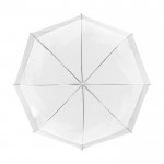 Paraguas transparente con detalle color blanco quinta vista
