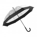 Paraguas transparente con detalle color negro