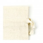 Bolsa de algodón con cierre de cordón color beige primera vista