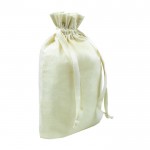 Bolsa de algodón con cierre de cordón color beige segunda vista