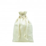 Bolsa de algodón con cierre de cordón color beige