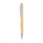 Bolígrafo de bambú con detalle a color color natural primera vista