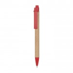 Bolígrafo con cuerpo de cartón color rojo primera vista