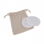 Set de discos desmaquillantes en bolsa color beige