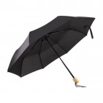 Paraguas plegable de plástico reciclado color negro primera vista