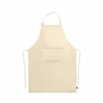 Delantal hecho de algodón Fairtrade con cierre ajustable 180 g/m2 color natural tercera vista