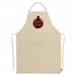 Delantal hecho de algodón Fairtrade con cierre ajustable 180 g/m2 color natural quinta vista