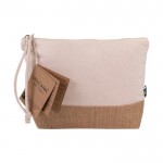 Neceser de algodón y yute fairtrade color beige