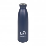 Botella térmica personalizada con goma color azul imagen con logo