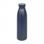 Botella térmica personalizada con goma color azul