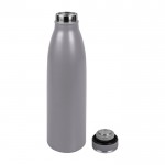 Botella térmica personalizada con goma color gris primera vista