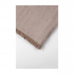 Manta de algodón con flecos 160 g/m2 color beige quinta vista