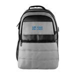 Mochila de RPET acolchada para portátil con banda para trolley 15'' color gris vista principal