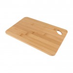 Tabla rectangular de bambú para quesos, embutidos y patés Parmesano color natural primera vista