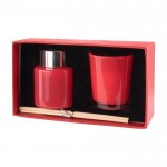 Set de difusor de 50ml y vela perfumada color rojo primera vista