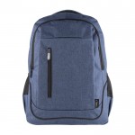 Mochila de poliéster RPET con USB color azul octava vista