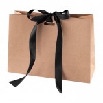 Bolsa de cartón con cinta para negocios color marrón primera vista