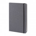 Libreta A5 de tapa dura con cuero reciclado color negro quinta vista