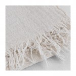 Foulard de algodón Fairtrade texturizado y bordes peluditos 85 g/m2 color natural tercera vista