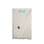 Foulard de algodón Fairtrade texturizado y bordes peluditos 85 g/m2 color natural vista principal