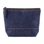 Neceser de algodón reciclado y apariencia a denim 240 g/m2 color azul vaquero tercera vista