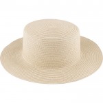Sombrero de papel de color natural con cinta a color para personalizar primera vista