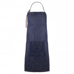 Delantal hecho de algodón denim con detalles en PU 190 g/m2 color azul vaquero primera vista