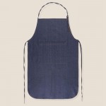 Delantal hecho de algodón denim con detalles en PU 190 g/m2 color azul vaquero quinta vista