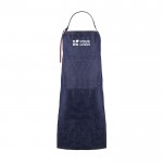 Delantal hecho de algodón denim con detalles en PU 190 g/m2 color azul vaquero vista principal