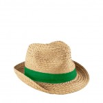 Sombrero de paja ajustable con cinta a color personalizable primera vista