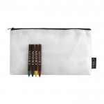 Estuche de non-woven reciclado con ceras para colorear 80g/m2 color blanco primera vista