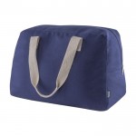 Bolsa de viaje de algodón canvas reciclado con asas de agarre 280 g/m2 color azul primera vista