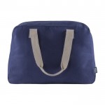 Bolsa de viaje de algodón canvas reciclado con asas de agarre 280 g/m2 color azul tercera vista