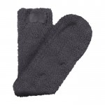 Calcetines con tejido mullido y etiqueta superior personalizable color gris cuarta vista