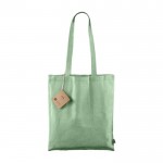 Bolsa de algodón Fairtrade y reciclado GRS con asas largas 120g/m2 color verde tercera vista