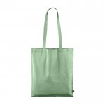 Bolsa de algodón Fairtrade y reciclado GRS con asas largas 120g/m2 color verde cuarta vista