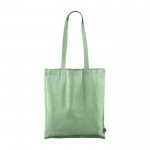 Bolsa de algodón Fairtrade y reciclado GRS con asas largas 120g/m2 color verde cuarta vista