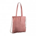Bolsa y mochila de cuerdas 2 en 1 de algodón Fairtrade 140g/m2 color rojo segunda vista