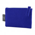 Monedero de fieltro reciclado disponible en varios colores 350g/m2 color azul cuarta vista